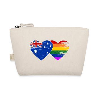 Australien Regenbogen Flagge Herz used - Bio-Täschchen - Natur - Vorne