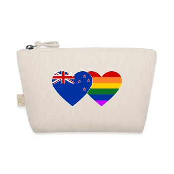 Neuseeland Regenbogen Flagge Herz - Bio-Täschchen - Natur - Vorne