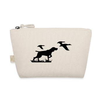Laufender Hund Silhouette mit Vögeln - Entenjagd - Bio-Täschchen - Natur - Vorne