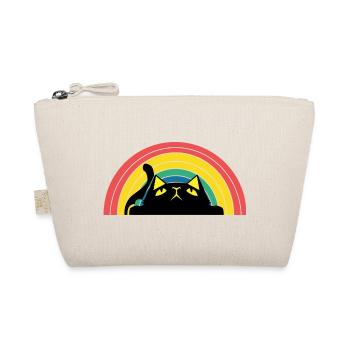 Katze Regenbogen Silhouette - Bio-Täschchen - Natur - Vorne