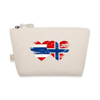 Thailand Norwegen Flagge Herzform used look - Bio-Täschchen - Natur - Vorne