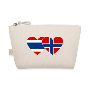 Thailand Norwegen Flagge Herzform - Bio-Täschchen - Natur - Vorne
