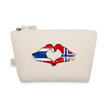 Thailand Schweden Flagge Hände Herzform used look - Bio-Täschchen - Natur - Vorne