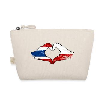 Thailand Polen Flagge Hände Herzform used - Bio-Täschchen - Natur - Vorne