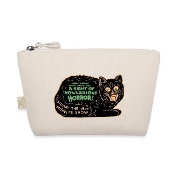 Vintage Halloween Black Cat Night of Horror - Organic Pouch - nature - Front