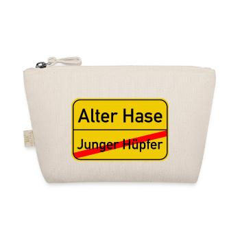 Ortsschild junger Hüpfer - Alter Hase - Bio-Täschchen - Natur - Vorne