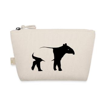 Schabracken Tapir Silhoutte exotisch Tier Geschenk - Bio-Täschchen - Natur - Vorne