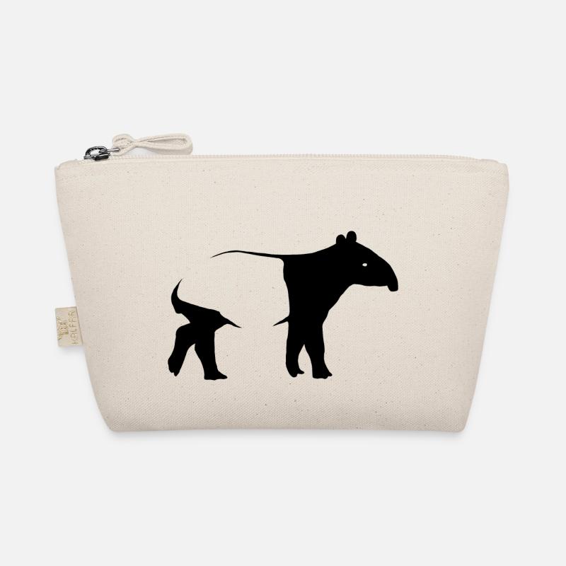 Schabracken Tapir Silhoutte exotisch Tier Geschenk - Bio-Täschchen - Natur
