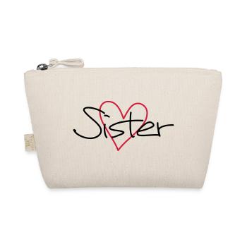 Sister Herz Geschenk Schwesterherz - Bio-Täschchen - Natur - Vorne