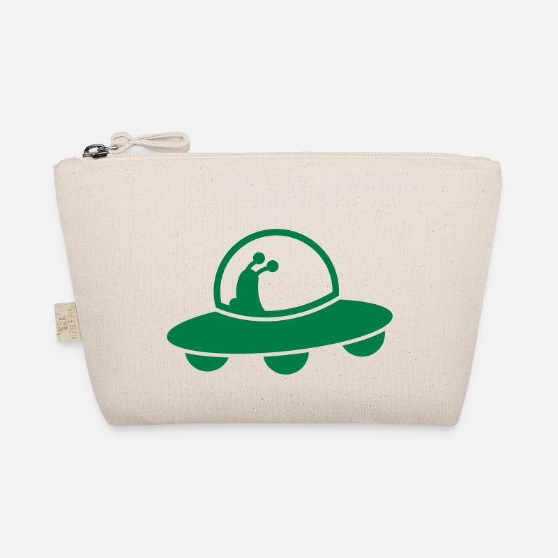 alien spacecraft flying UFO with cute Aliens Organic Pouch