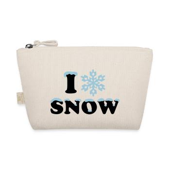 Schnee Winter, I LOVE, Schneeflocke, Apres Ski, - Bio-Täschchen - Natur - Vorne