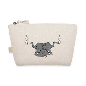 brawny elephant 2 friends team couple kiffen joint - Organic Pouch - nature - Front