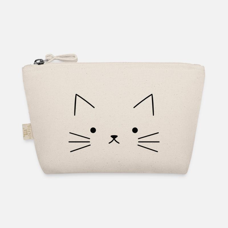 Cat Design - Organic Pouch - nature