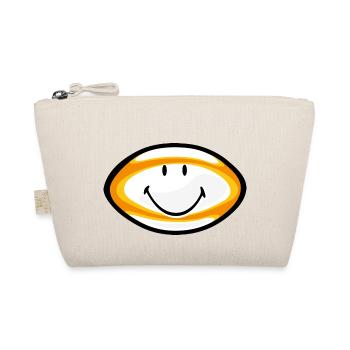 Smiley Rugby Ball - Bio-Täschchen - Natur - Vorne