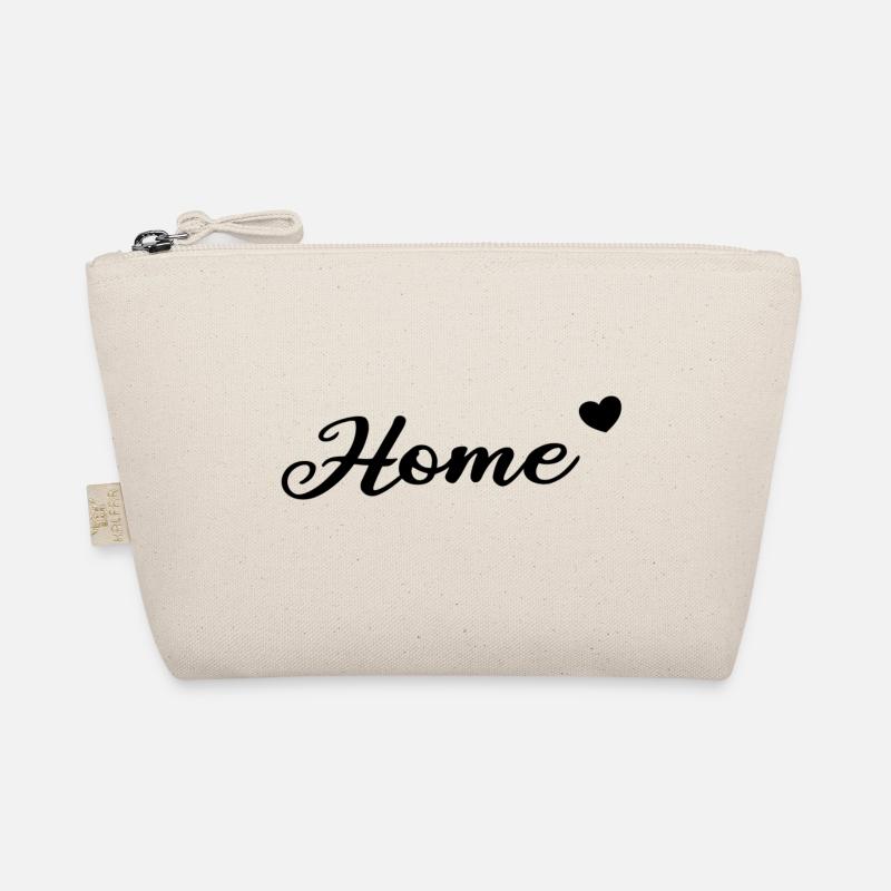 Home Herzchen Schriftzug - Bio-Täschchen - Natur