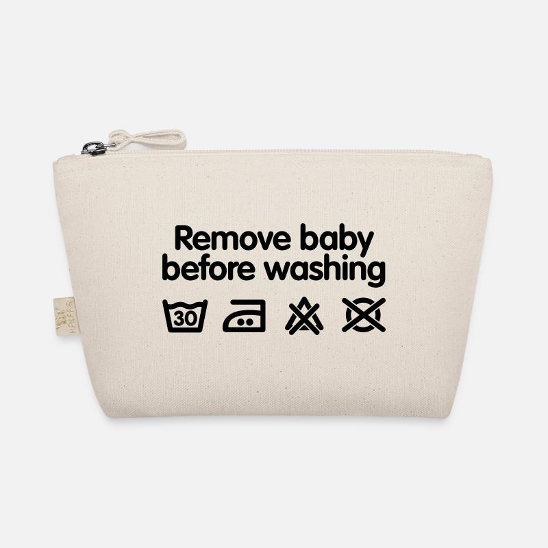 Remove baby before washing 2 - Bio-Täschchen - Natur