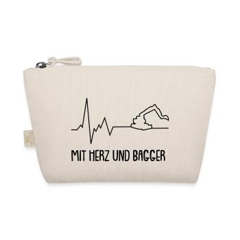 Mit Herz und Bagger - Bio-Täschchen - Natur - Vorne