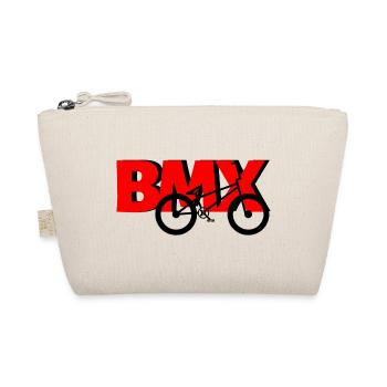 BMX Rider Shirt – Cool Bike Motif - Organic Pouch - nature - Front
