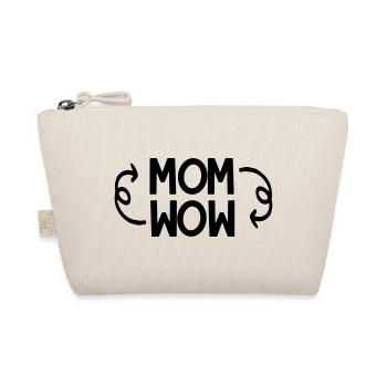 MOM upside down spells WOW! (black print) - Organic Pouch - nature - Front