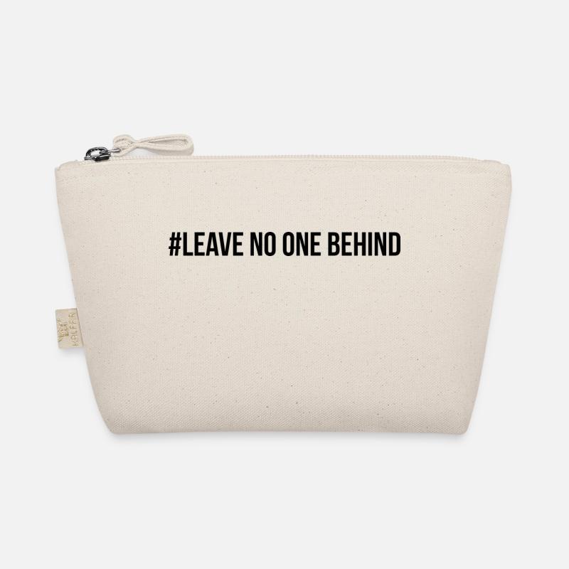 Leave no one behind saying English Organic Pouch