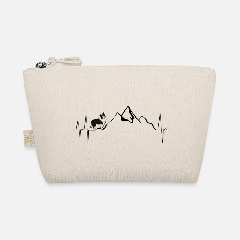 Border Collie Geschenke Herzschlag Wandern Hunde - Bio-Täschchen - Natur