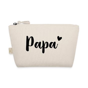 Papa Herz - Geschenkidee - Vatertag Geburtstag - Bio-Täschchen - Natur - Vorne