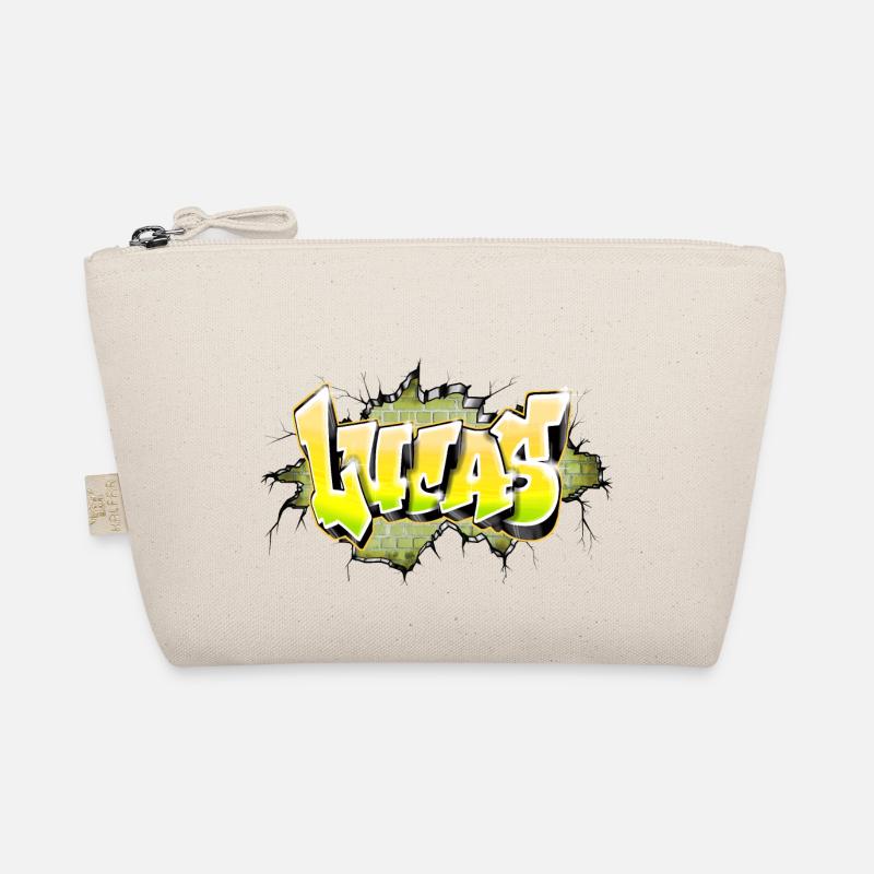 Lucas graffiti name yellow - Bio-Täschchen - Natur