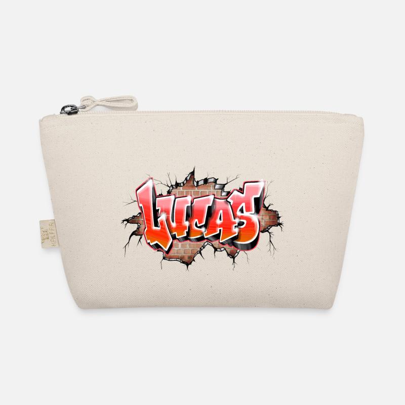 Lucas graffiti name red - Bio-Täschchen - Natur