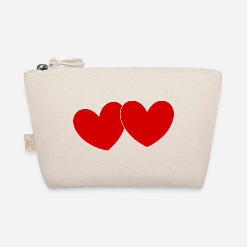Herz Valentinstag Geschenk Valentinstag - Bio-Täschchen - Natur