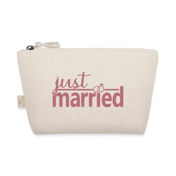 Just Married - Cute Honeymoon Gift For Couple - Organic Pouch - nature - Front