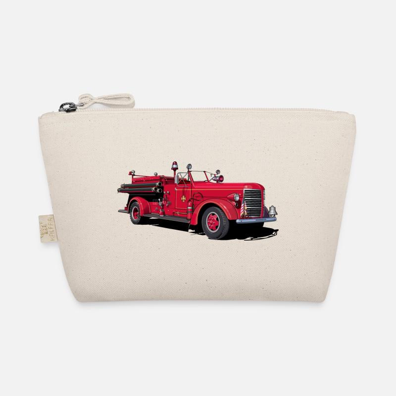 Feuerwehrauto Oldtimer - Bio-Täschchen - Natur