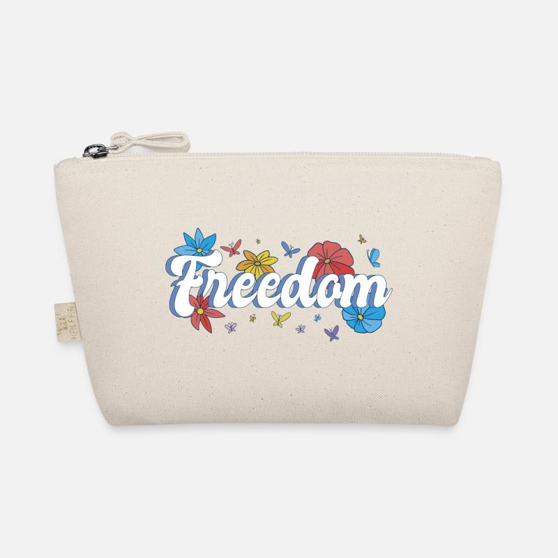 Freedom Blumen Schmetterlinge Freiheitsdesign - Bio-Täschchen - Natur