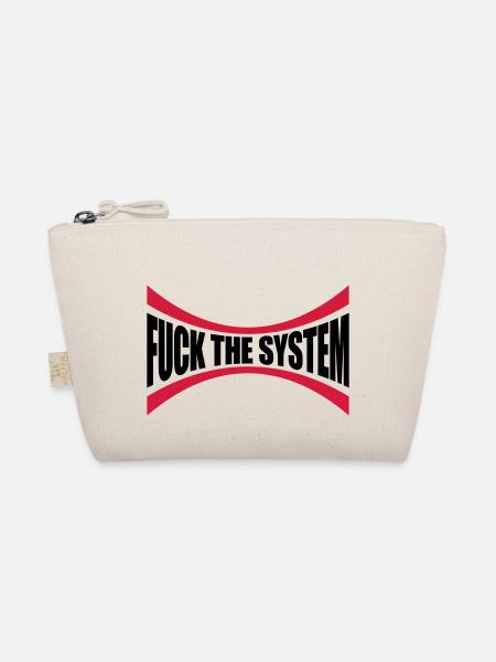 Logo Fuck the system - Bio-Täschchen - Natur - Vorne