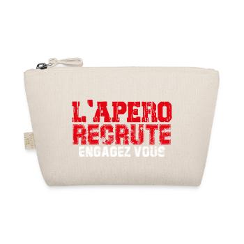 t-shirt l'apéro recrute engagez-vous cadeau apéro - Trousse biologique - nature - Devant