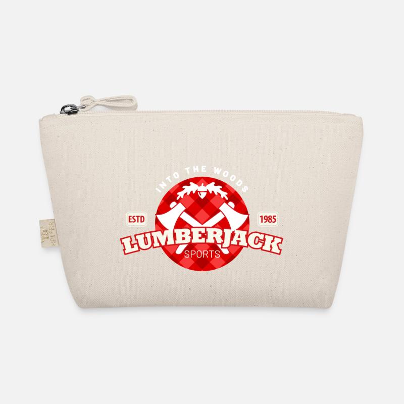 lumberjack check pattern in a circle Organic Pouch