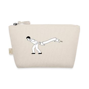 man pulls Banner | Banner bearer - Organic Pouch - nature - Front