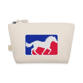 Rot Blau Sport Pferd - Bio-Täschchen - Natur - Vorne