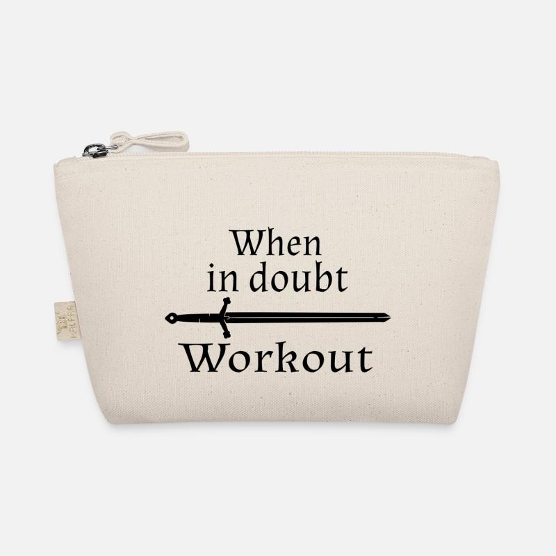 When in doubt work out motto black Organic Pouch