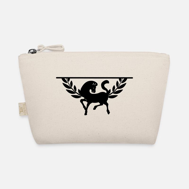 Horse in half laurel wreath Organic Pouch