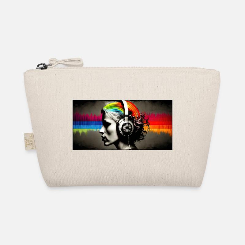 Rainbow Pulse Kopfhörer-Porträt - Bio-Täschchen - Natur