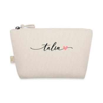 Talia Name Calligraphy Font - Organic Pouch - nature - Front