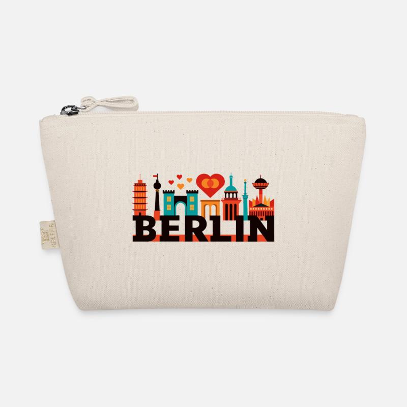 Berliner Skyline mit Liebessymbolen - Bio-Täschchen - Natur