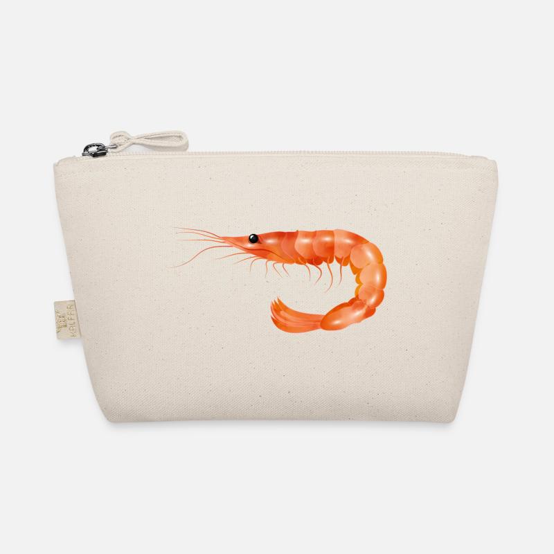 rosarote Garnele oder Shrimp von Hand gezeichnet Bio-Täschchen