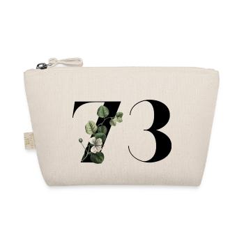 Number 73 Floral Green - 73rd Floral Birthday - Organic Pouch - nature - Front