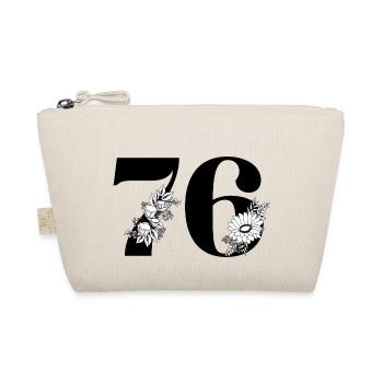 Numéro 76 floral noir - 76e anniversaire floral - Trousse biologique - nature - Devant