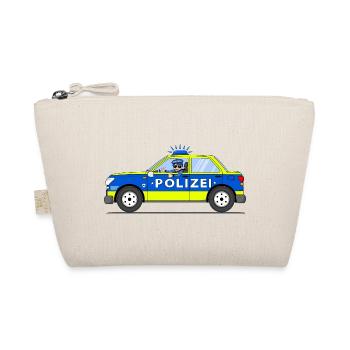Polizeiauto mit Polizist Blau und Gelb - Bio-Täschchen - Natur - Vorne