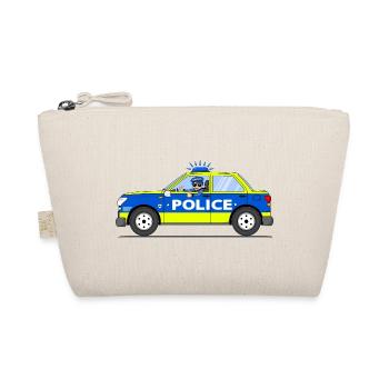Polizeiauto mit Polizist Blau und Gelb - Bio-Täschchen - Natur - Vorne