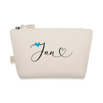 Jan Name Vorname Kalligrafieherz - Bio-Täschchen - Natur - Vorne