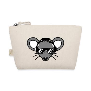 Maus Sonnenbrille Cool Kopfhörer Party Musik hören - Bio-Täschchen - Natur - Vorne