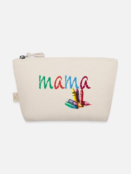 Mom - Chalk colorful - Organic Pouch - nature - Front